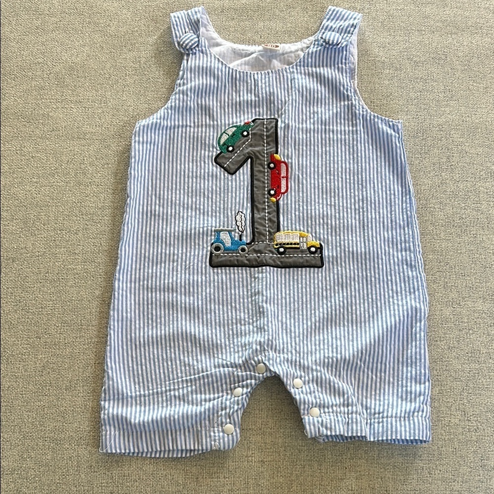 Seersucker Summer Toddler Romper
